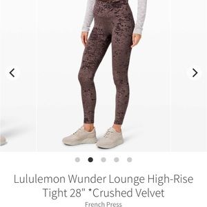 Lululemon French Press Velvet Wunder Under 28”